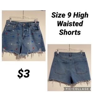 High waisted 4th of July shorts